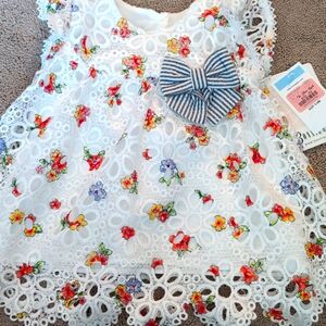 Bonnie baby flower lace dress size 6-9moths